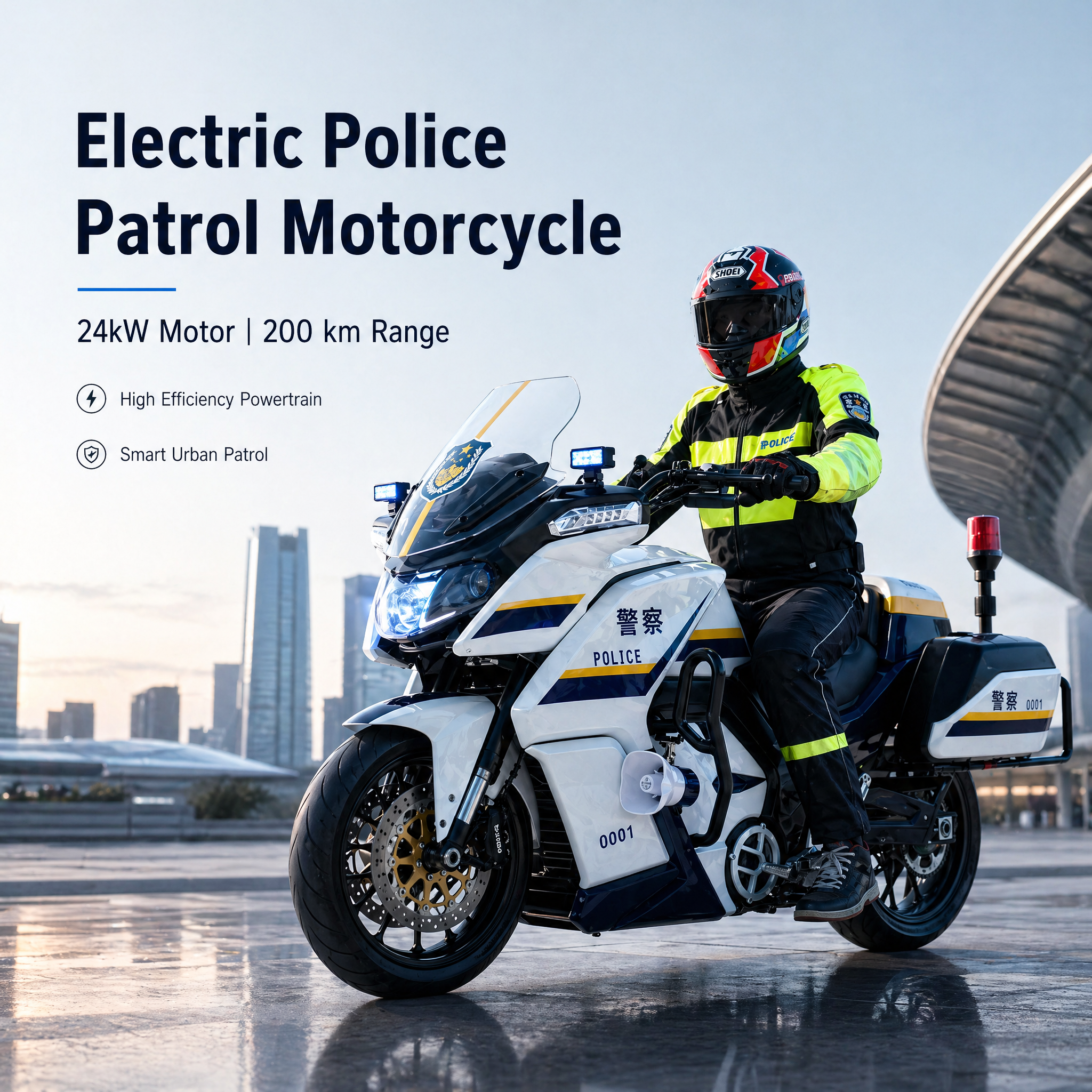 Police Cruiser EV – 20KW 160Km/h 220Km Range Electric Patrol Motorcycle police cruiser ev – 20kw 160km/h 220km range electric patrol motorcycle